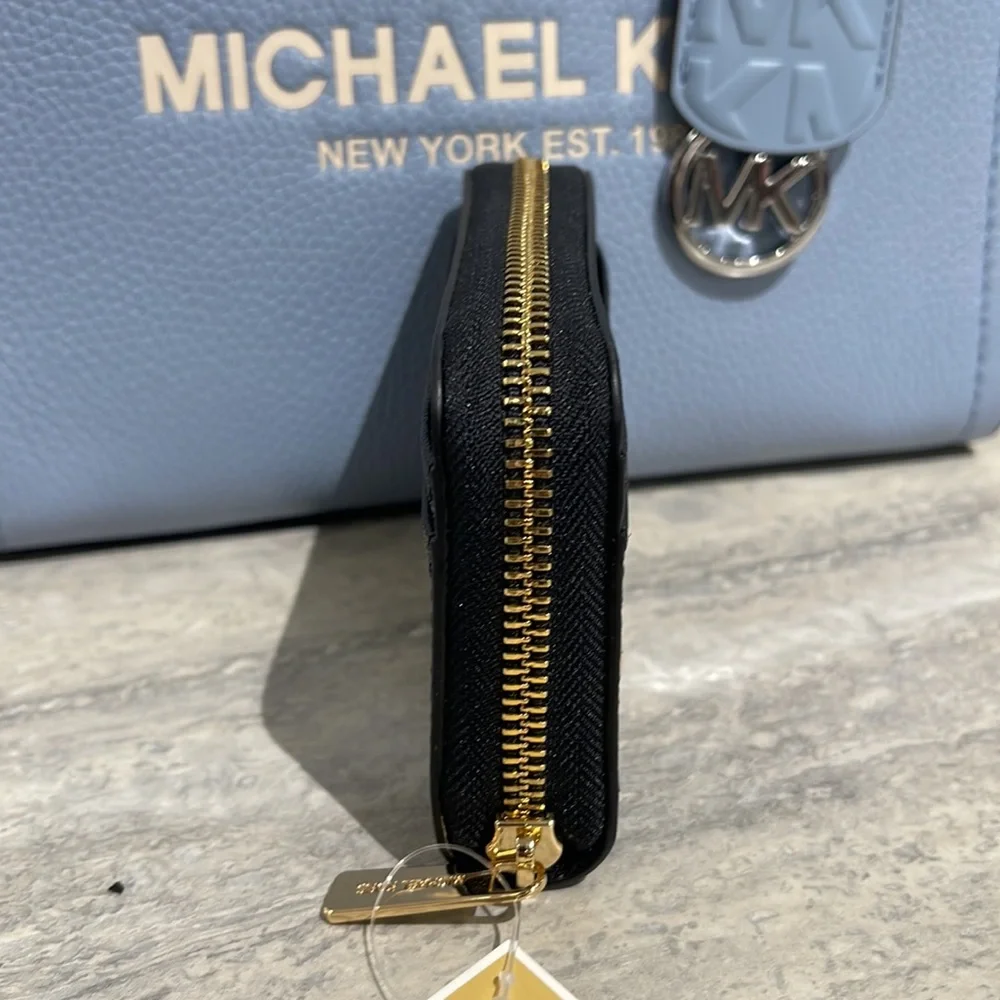 Michael Kors Jet Set Travel Medium Zip Around Card Case 
Color: Black
NWT - Picture 4 of 16